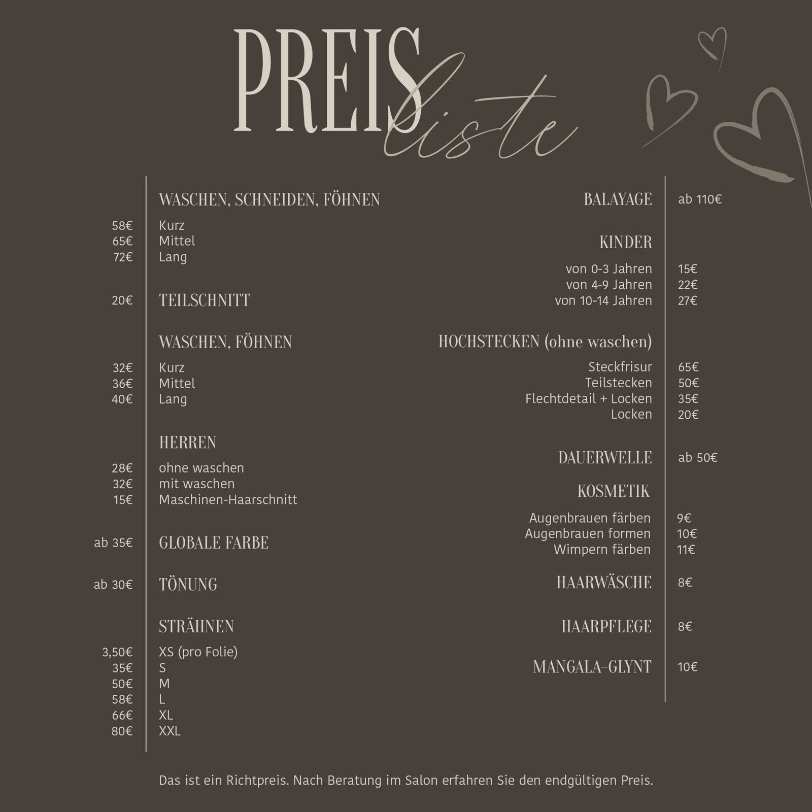 Preise Mit Hairz